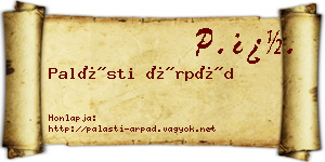 Palásti Árpád névjegykártya